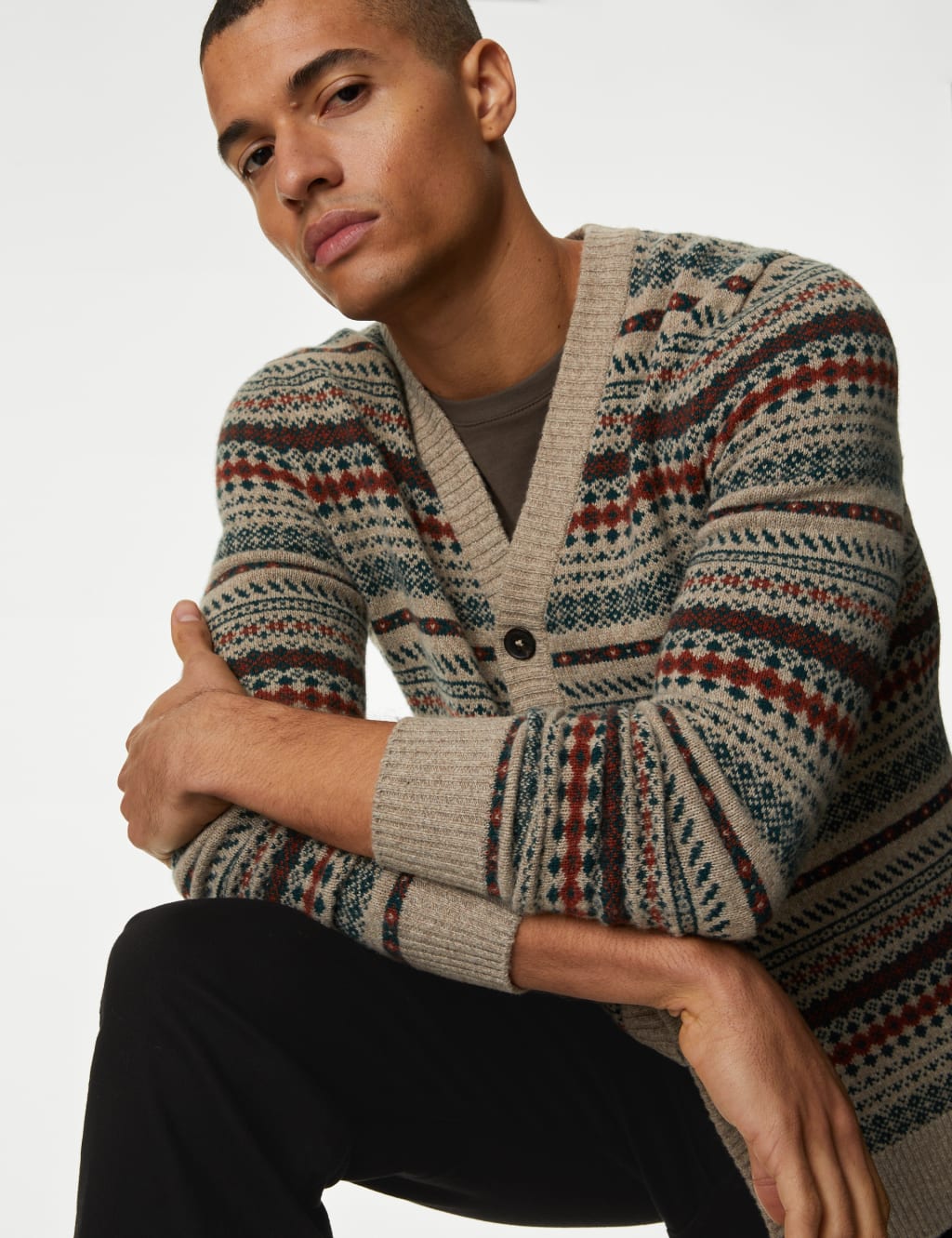 Lambswool Blend Fair Isle Cardigan image 3