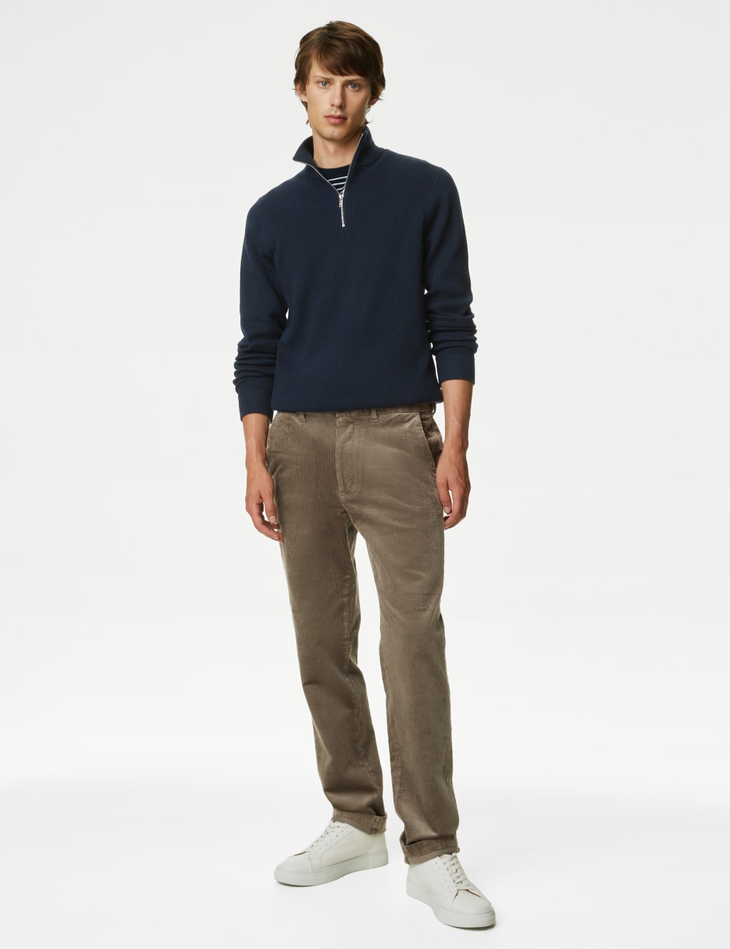 Cotton Blend Textured Half Zip Jumper image 4