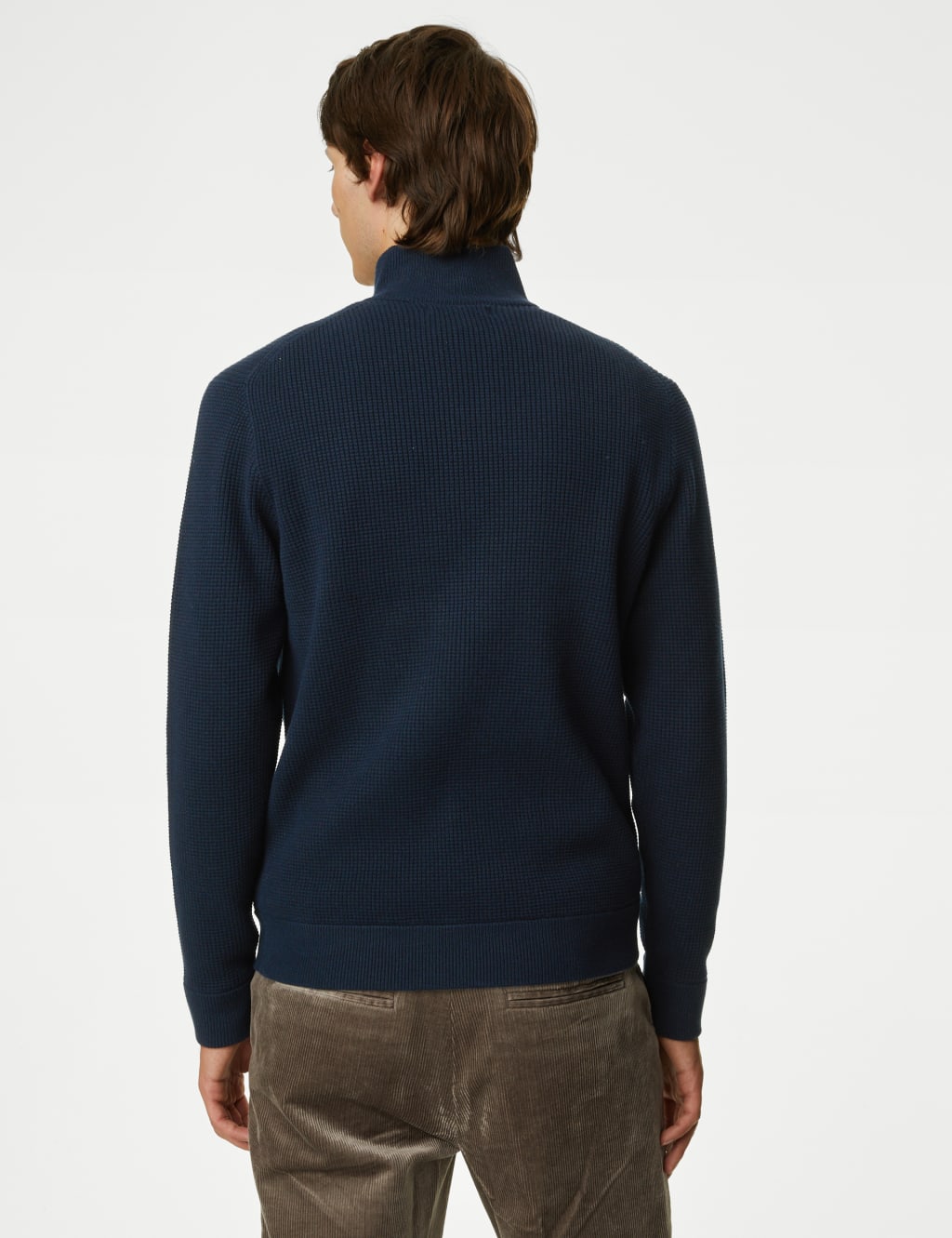 Cotton Blend Textured Half Zip Jumper image 5