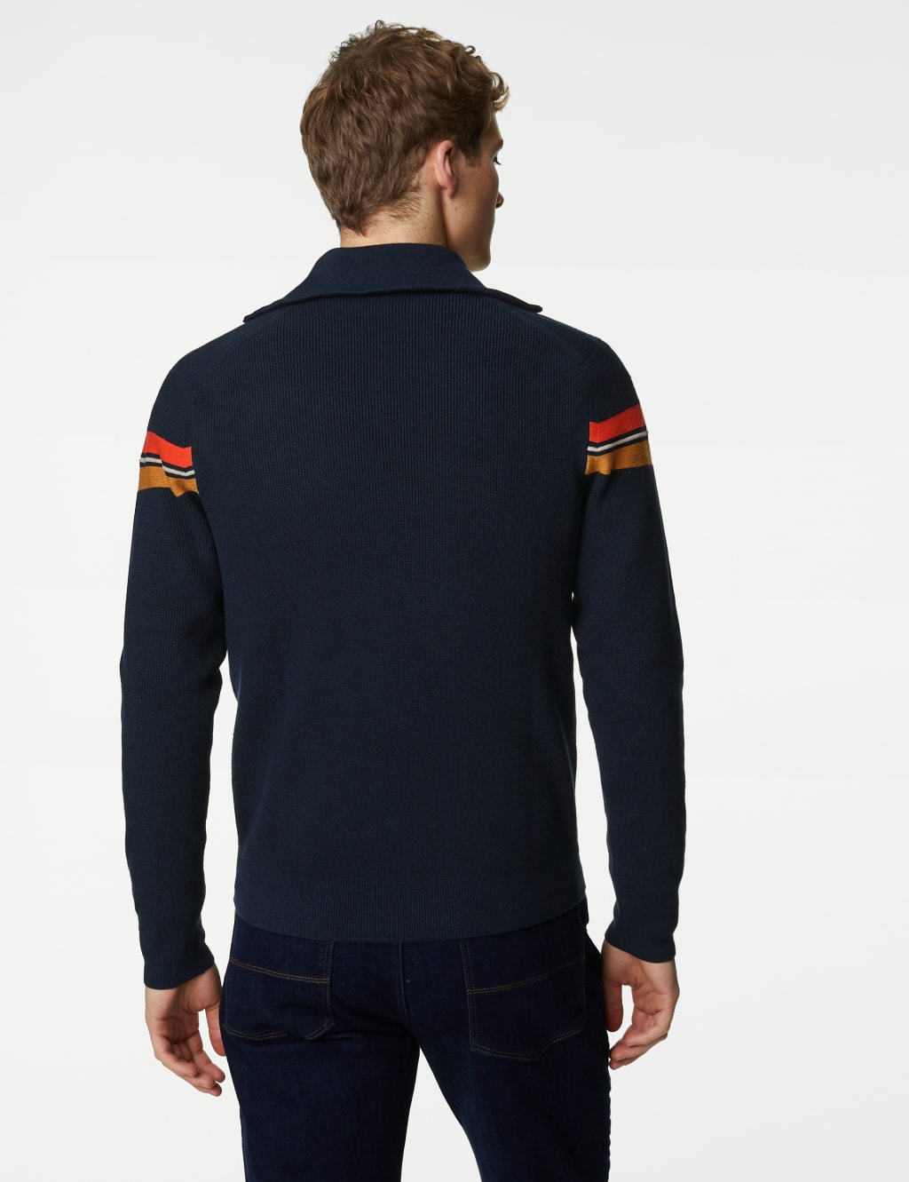Striped Funnel Neck Half Zip Jumper image 6