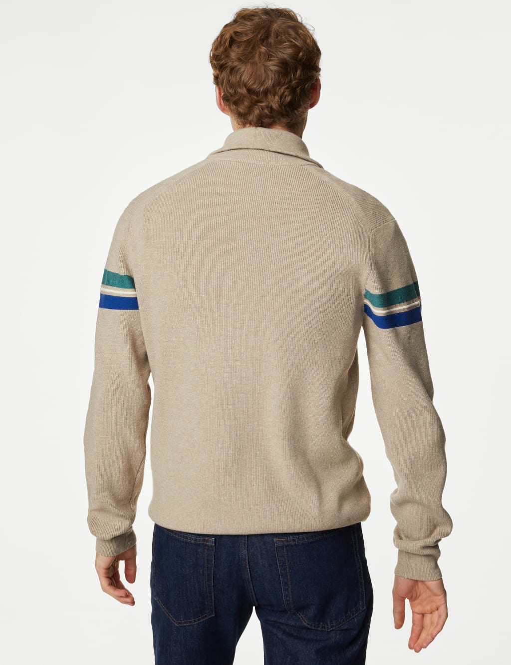 Striped Funnel Neck Half Zip Jumper image 5