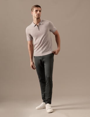 

Mens Autograph Pure Merino Wool Short Sleeve Polo Shirt - Light Natural, Light Natural