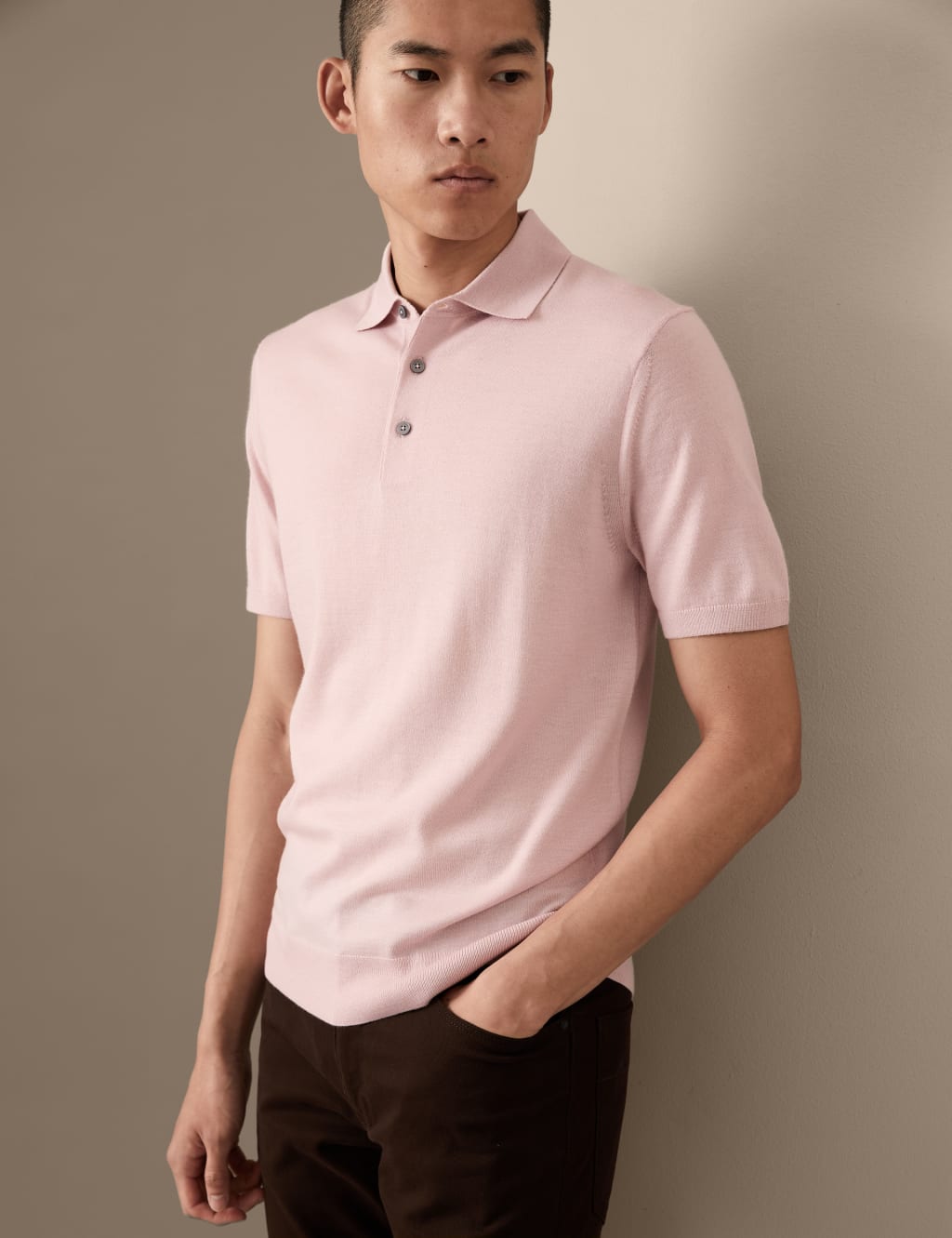 Pure Extra Fine Merino Wool Knitted Polo image 3