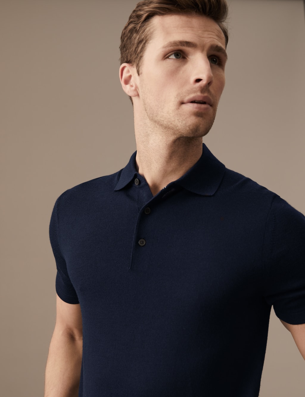 Pure Extra Fine Merino Wool Knitted Polo image 1