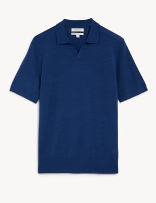 Pure Extra Fine Merino Wool Knitted Polo Shirt | Autograph | M&S