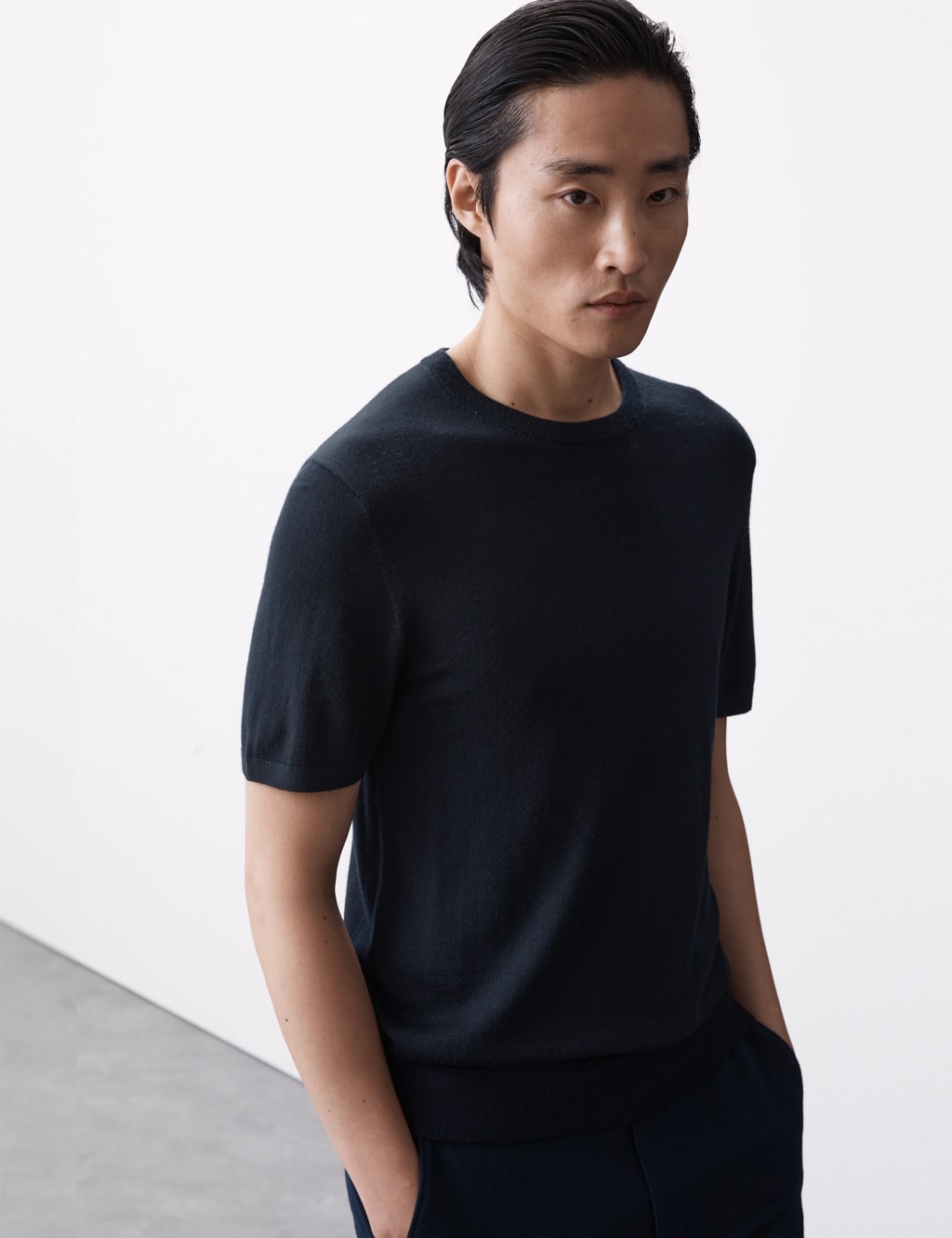 Pure Extra Fine Merino Wool Knitted T-Shirt