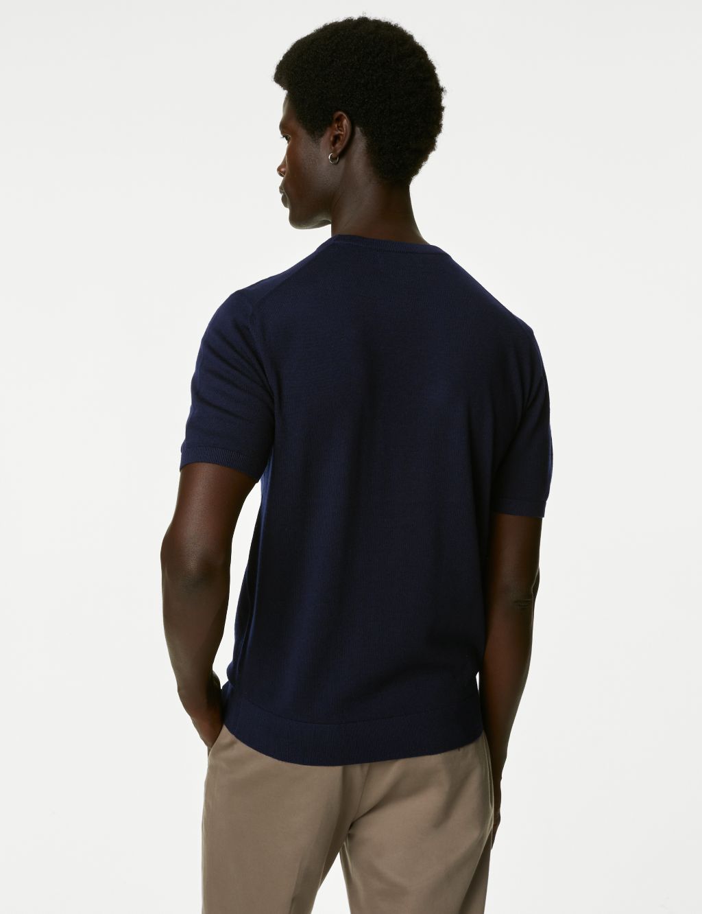 Pure Extra Fine Merino Wool Knitted T-Shirt image 5