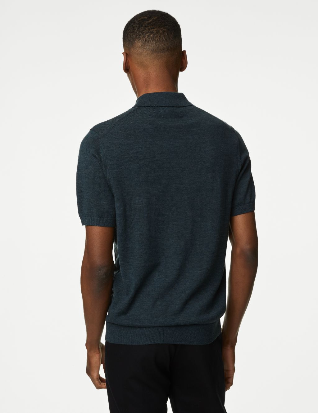 Pure Extra Fine Merino Wool Knitted Polo Shirt image 5