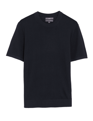 

M&S Collection Camiseta de punto 100% lana de merino extrafinaMens - Navy, Navy