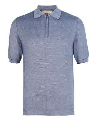 short sleeve knitted polo shirt