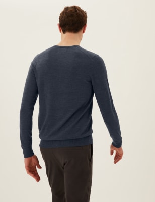 

Mens M&S Collection 2 Pack Pure Merino Wool V-Neck Jumpers - Dark Grey, Dark Grey