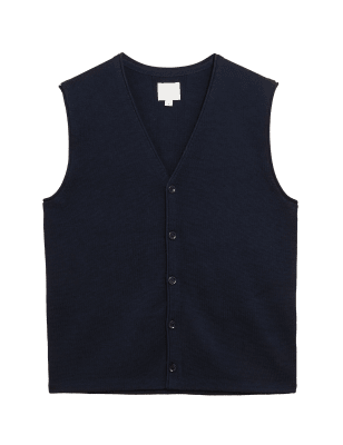 

M&S Originals Kippax - Chaleco de punto 100% lana de merinoMens - Navy, Navy
