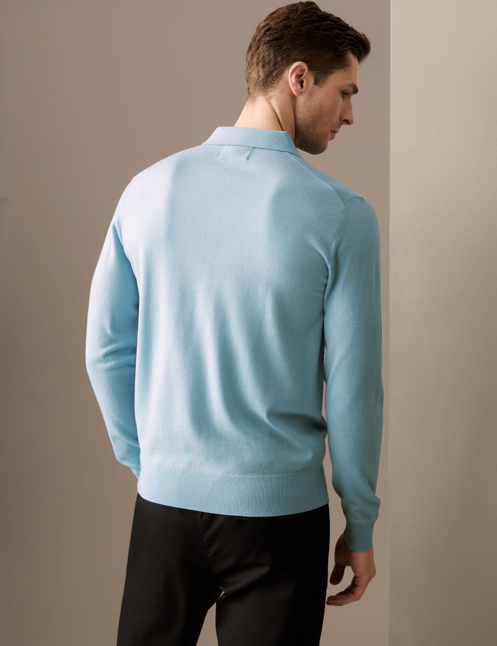 Pure Extra Fine Merino Wool Knitted Polo image 4
