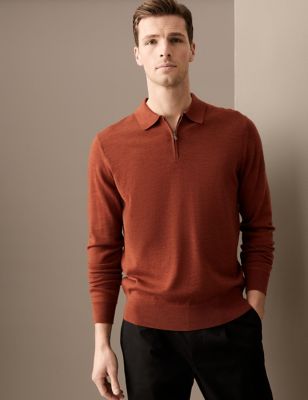 Pure Extra Fine Merino Wool Knitted Polo