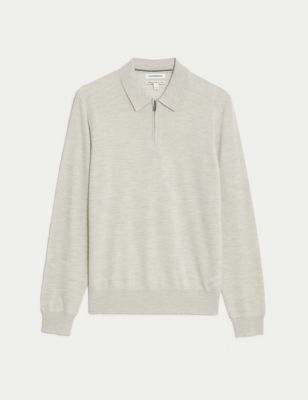Pure Extra Fine Merino Wool Knitted Polo