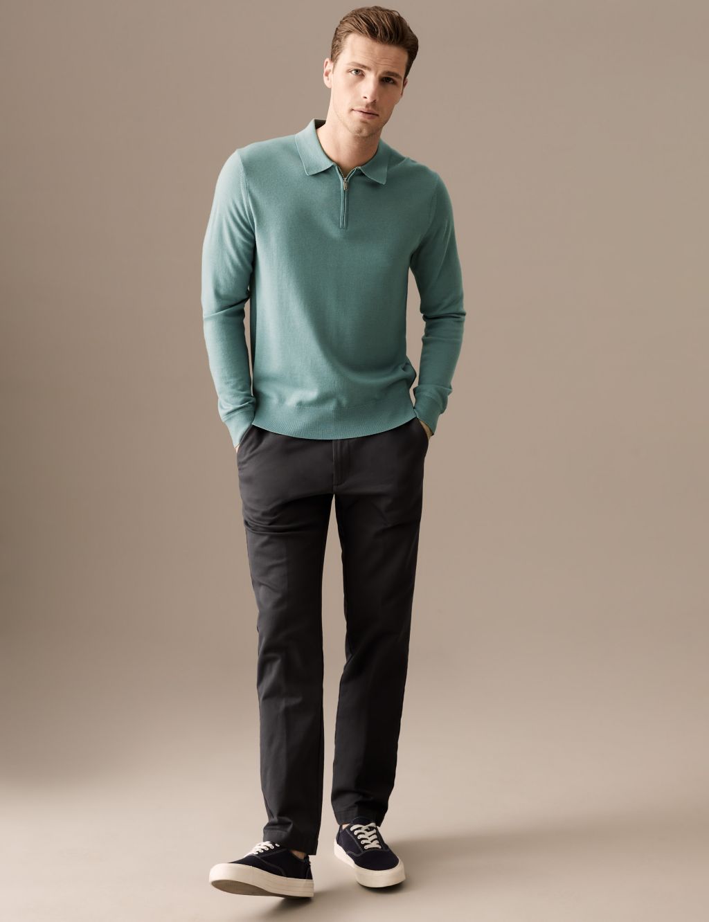 Pure Extra Fine Merino Wool Knitted Polo image 3