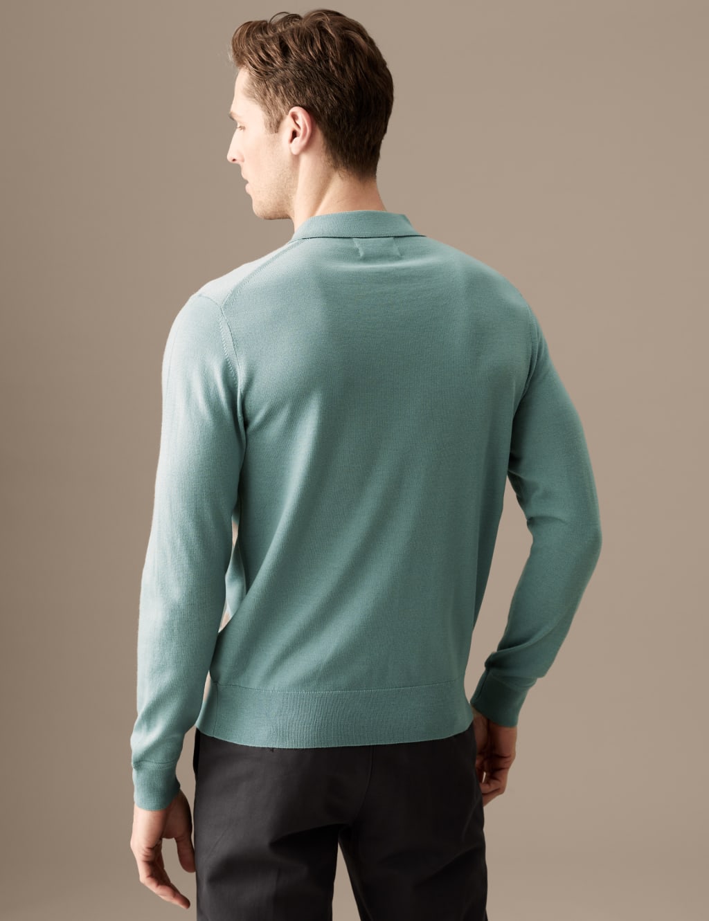 Pure Extra Fine Merino Wool Knitted Polo image 5