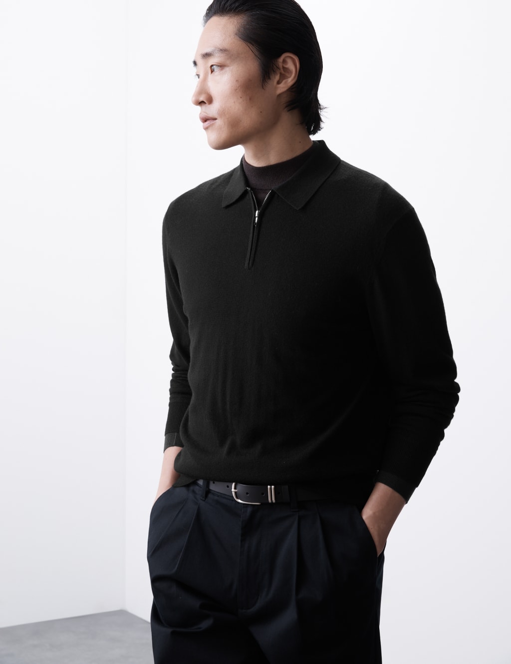 Pure Extra Fine Merino Wool Knitted Polo image 1