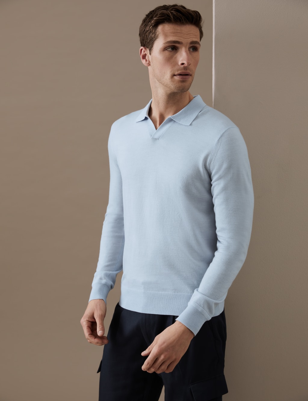 Pure Extra Fine Merino Wool Knitted Polo Shirt image 2