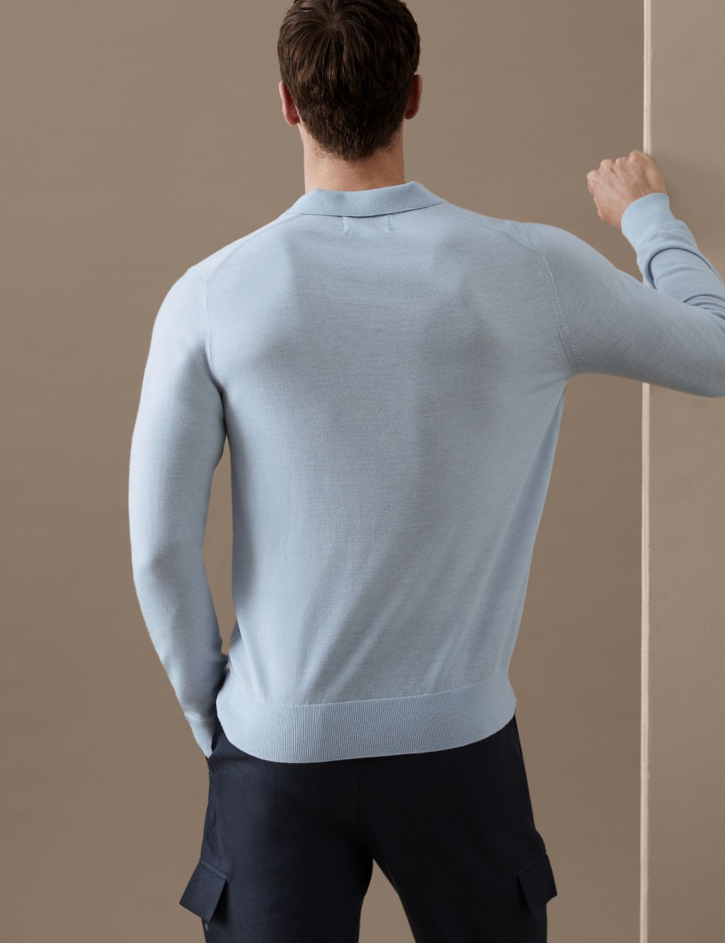Pure Extra Fine Merino Wool Knitted Polo Shirt image 4