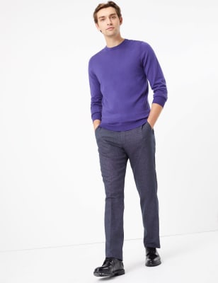 mens purple crew neck jumper