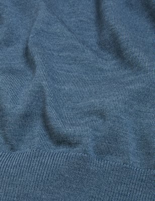 

M&S Collection Jersey de escote en pico 100% lana de merino extrafinaMens - Storm, Storm