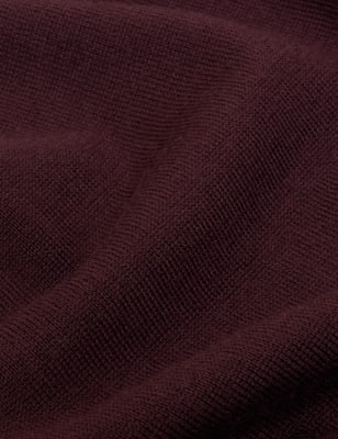 

Mens M&S Collection Pure Extra Fine Merino Crew Neck Jumper - Dark Berry, Dark Berry