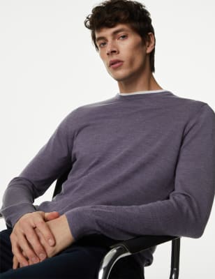 

Autograph Jersey 100% lana merino extrafina de escote cerradoMens - Dark Grape, Dark Grape
