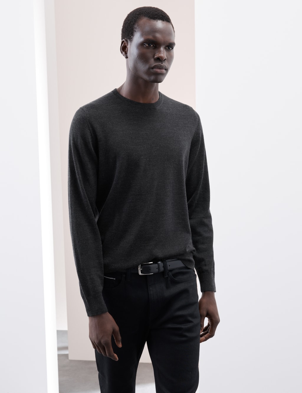 Pure Extra Fine Merino Wool Crew Neck Jumper image 3