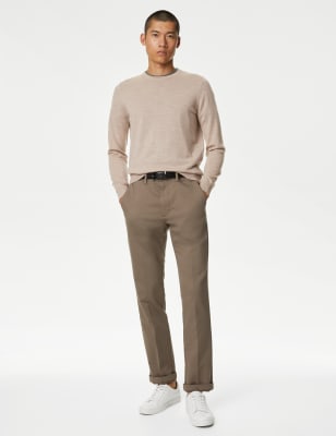 

Mens Autograph Pure Extra Fine Merino Wool Crew Neck Jumper - Light Natural, Light Natural