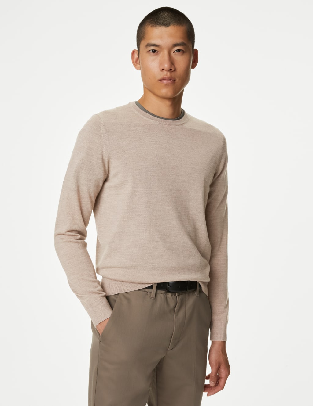 Pure Extra Fine Merino Wool Crew Neck Jumper image 4