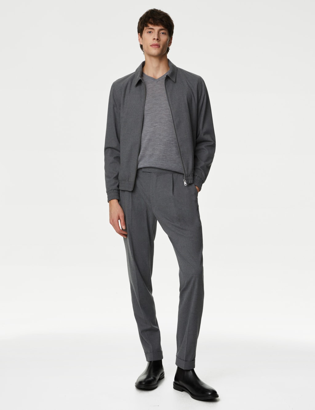 Pure Extra Fine Merino Wool V-Neck Jumper image 2