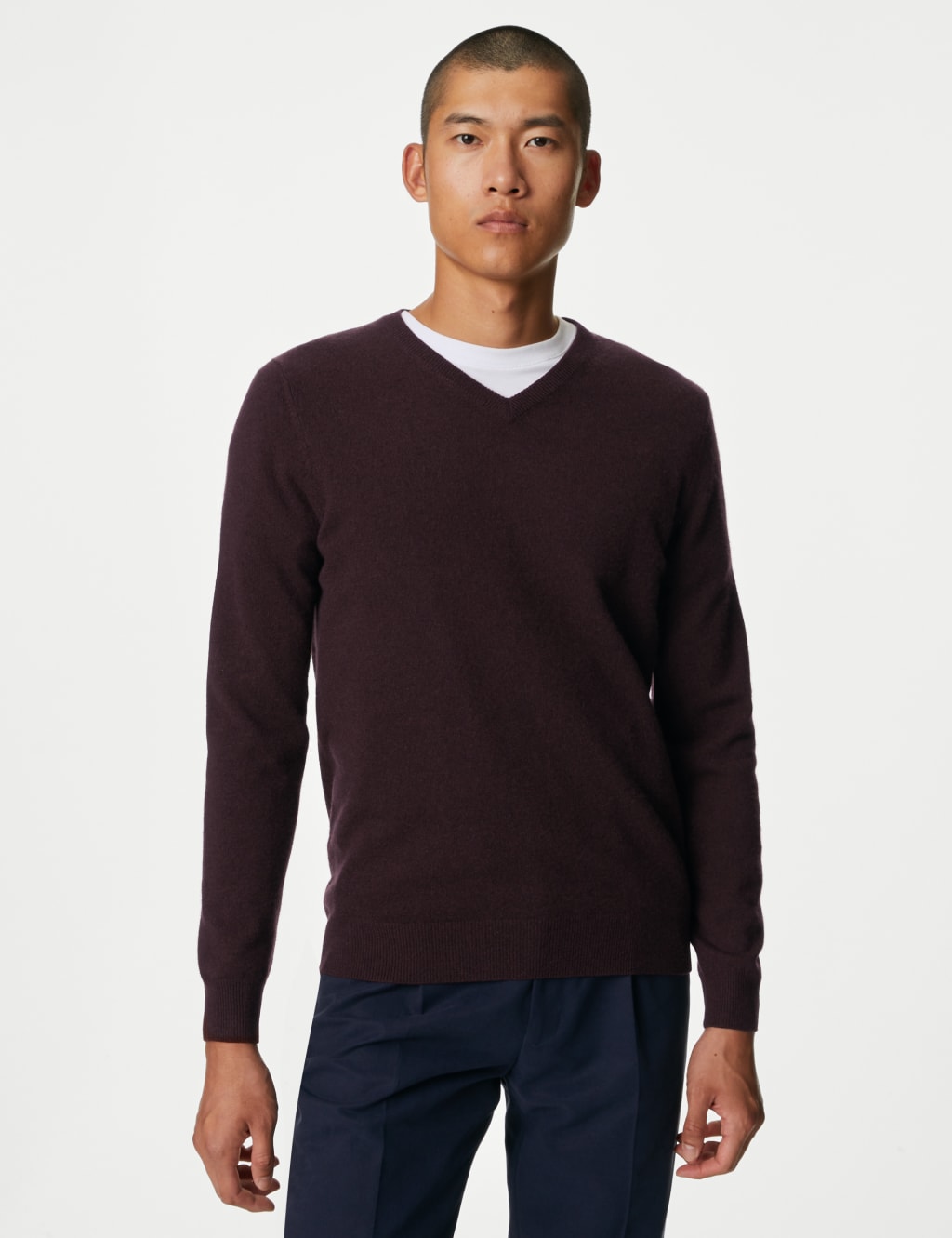 Pure Extra Fine Merino Wool V-Neck Jumper image 4