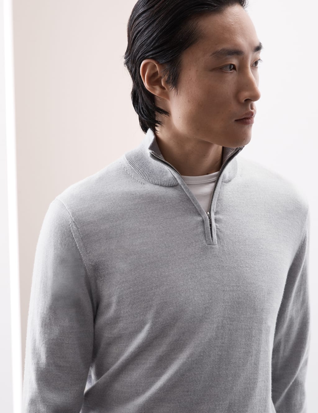 Pure Extra Fine Merino Wool Half Zip Jumper image 4