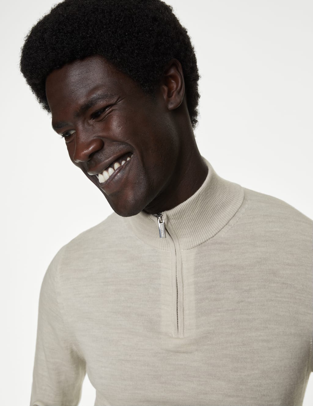 Pure Extra Fine Merino Wool Half Zip Jumper image 4