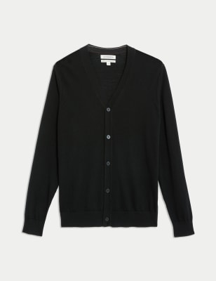 Pure Extra Fine Merino Wool V-Neck Cardigan