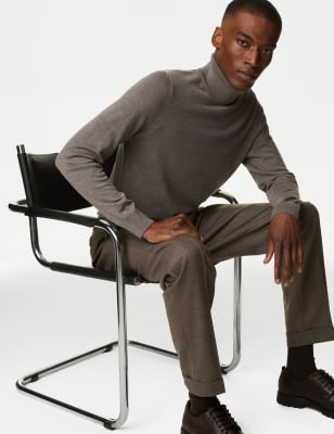 

Mens Autograph Pure Extra Fine Merino Wool Jumper - Neutral, Neutral