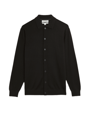 

Autograph Polo 100% lana de merino extrafina de puntoMens - Black, Black