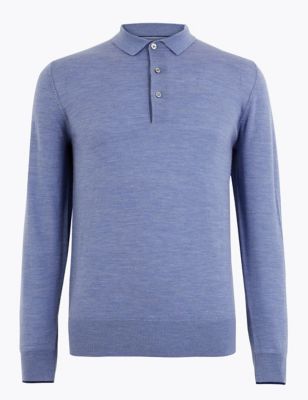 Pure Merino Wool Knitted Polo Shirt | M&S Collection | M&S