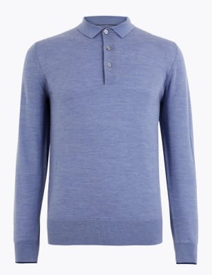 Pure Merino Wool Knitted Polo Shirt | M&S Collection | M&S