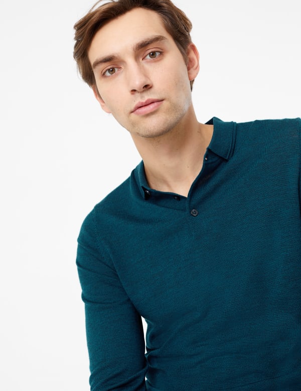 Pure Extra Fine Merino Wool Polo Shirt