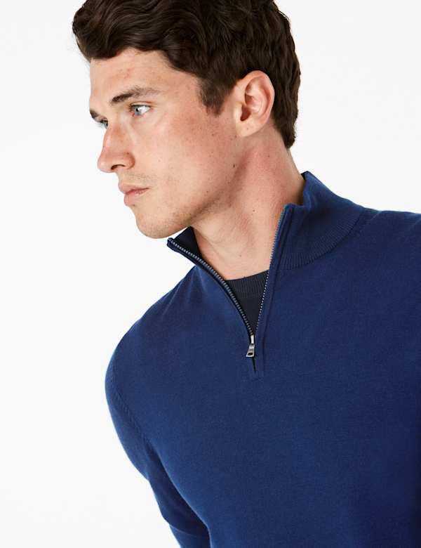 Pure Extra Fine Merino Wool Funnel Neck Jumper