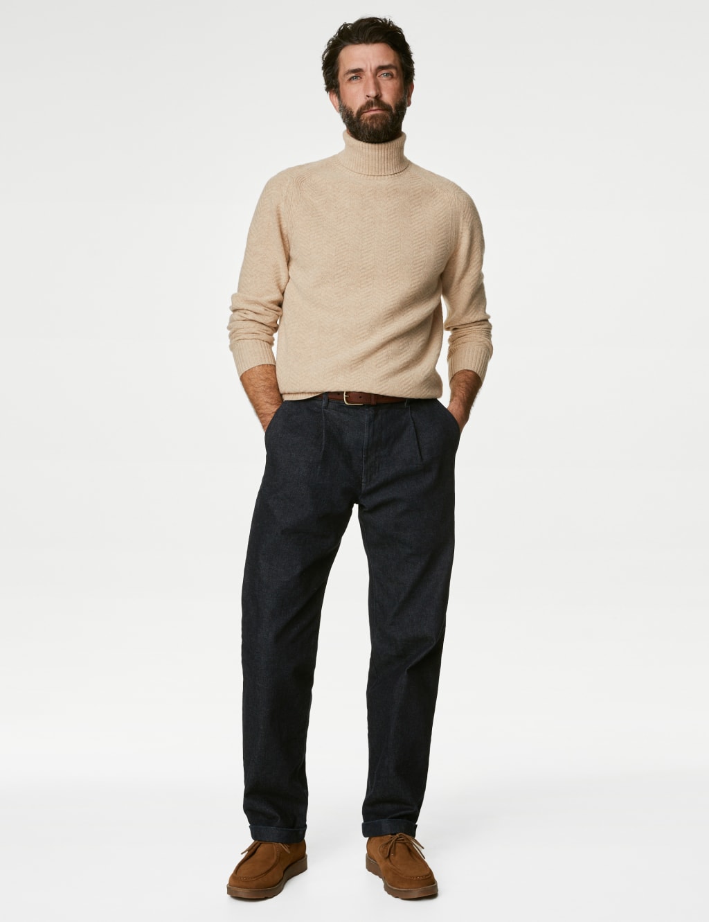 Pure Extra Fine Merino Wool Textured Jumper image 3