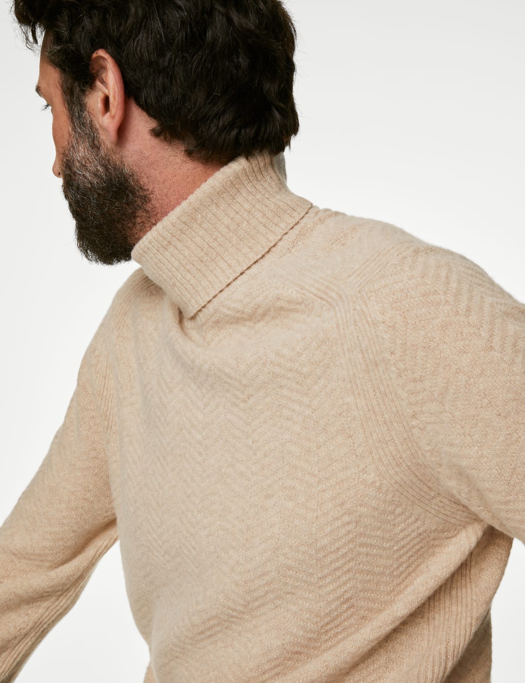 Pure Extra Fine Merino Wool Textured Jumper image 4