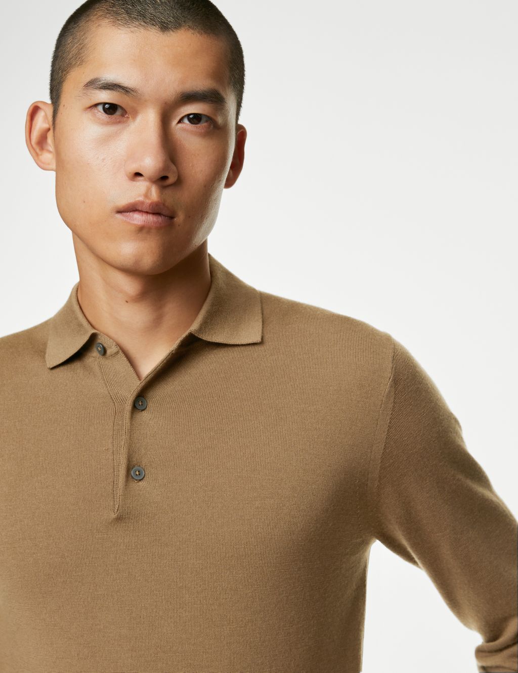 Pure Extra Fine Merino Wool Knitted Polo Shirt image 3