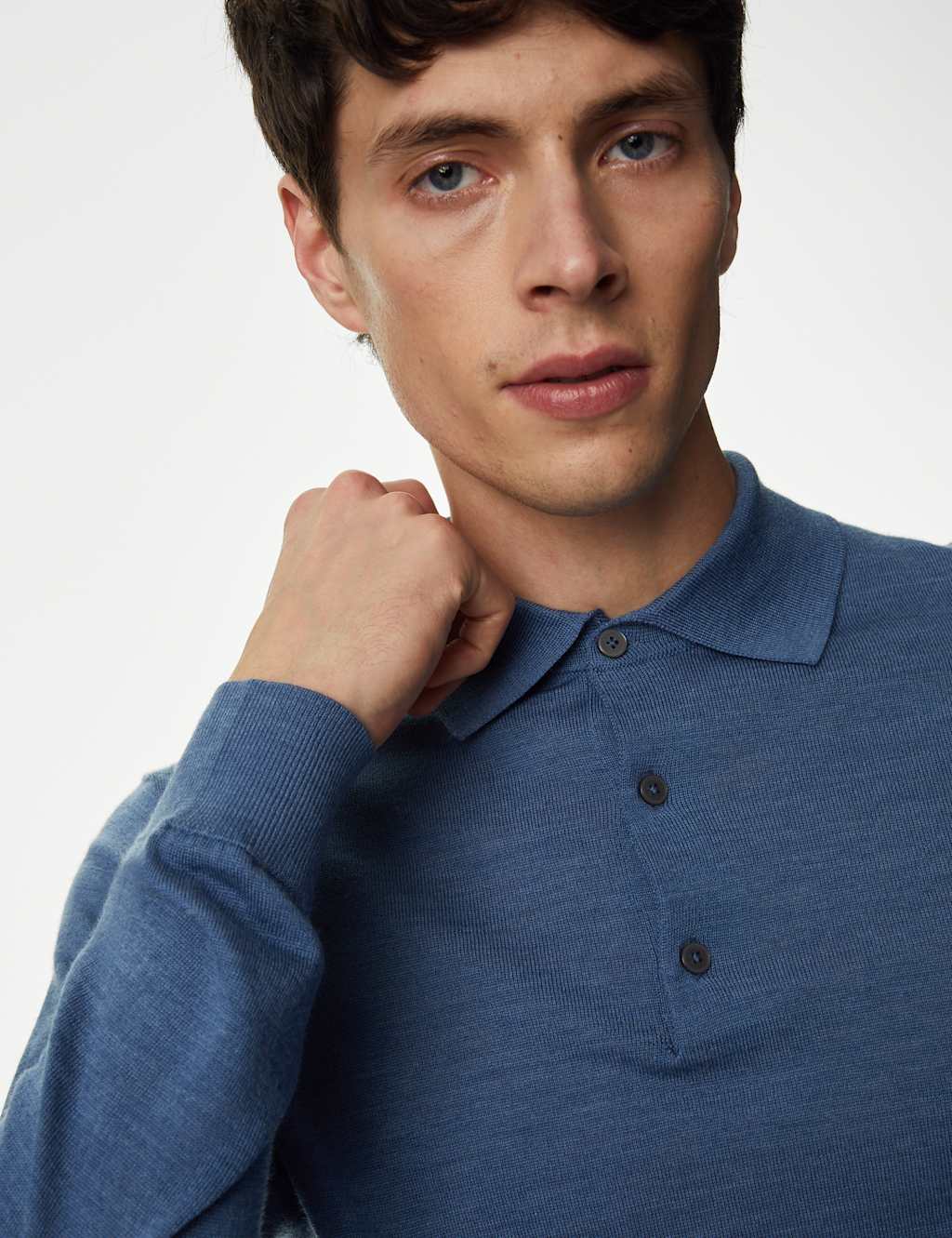 Pure Extra Fine Merino Wool Knitted Polo Shirt image 4