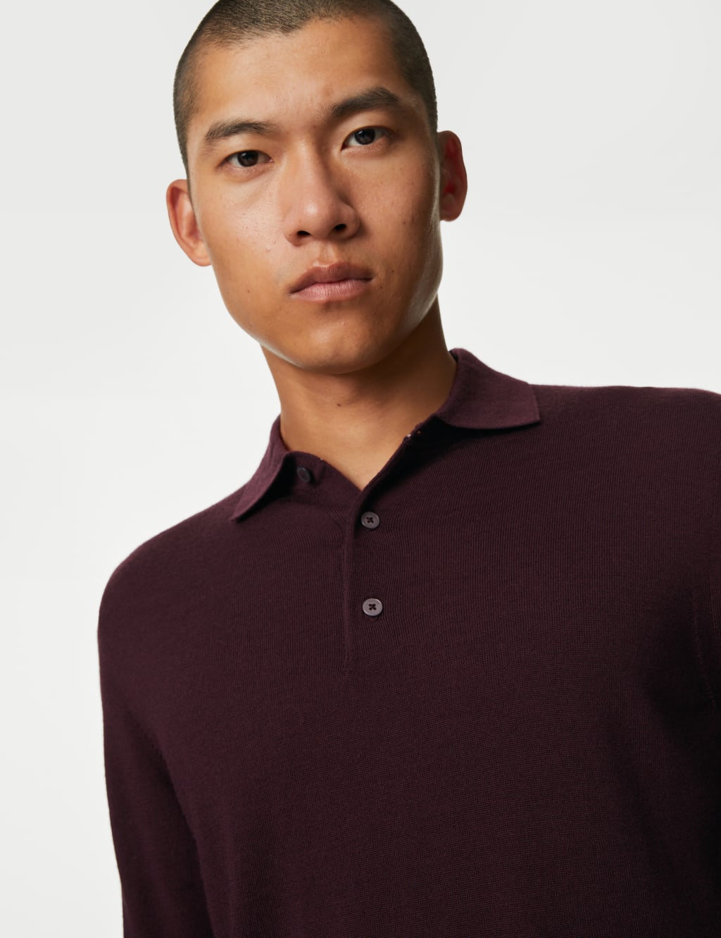 Pure Extra Fine Merino Wool Knitted Polo Shirt image 3