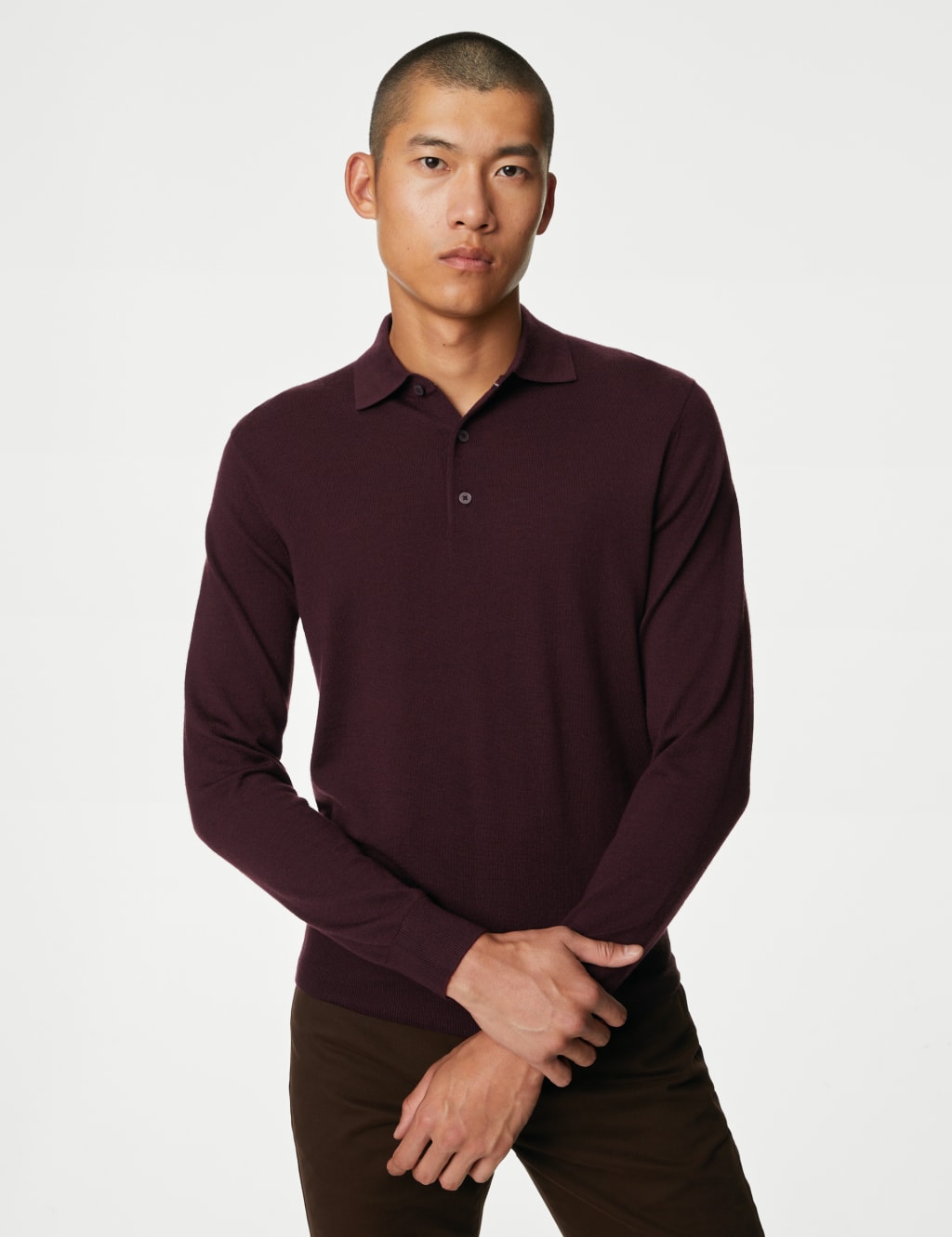 Pure Extra Fine Merino Wool Knitted Polo Shirt image 4