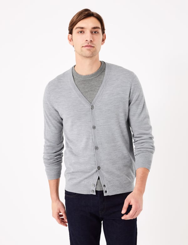Pure Extra Fine Merino Wool V-Neck Cardigan