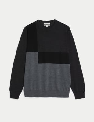 Glitch Merino Wool Jumper Brown